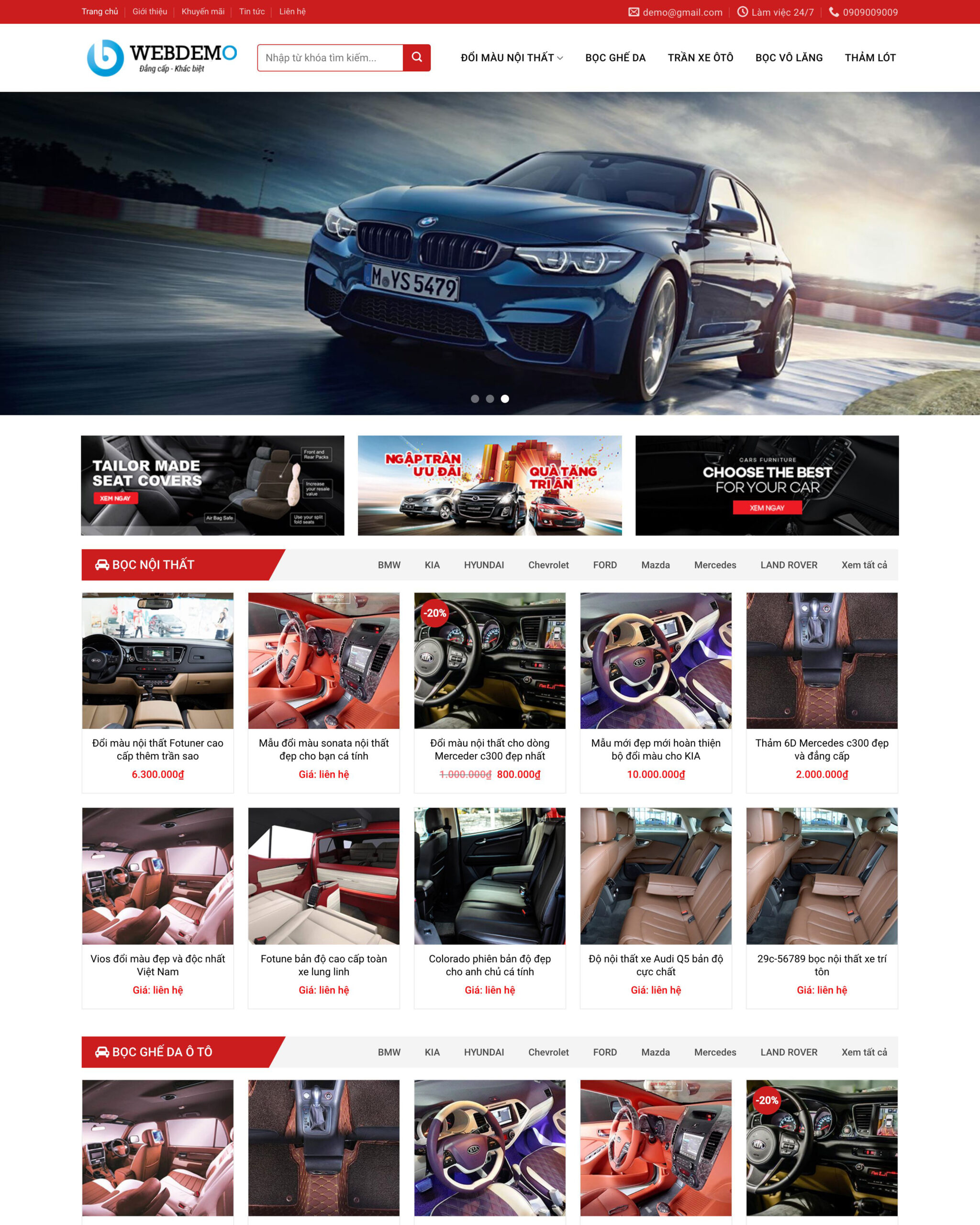 Thiết kế website Bán ô tô