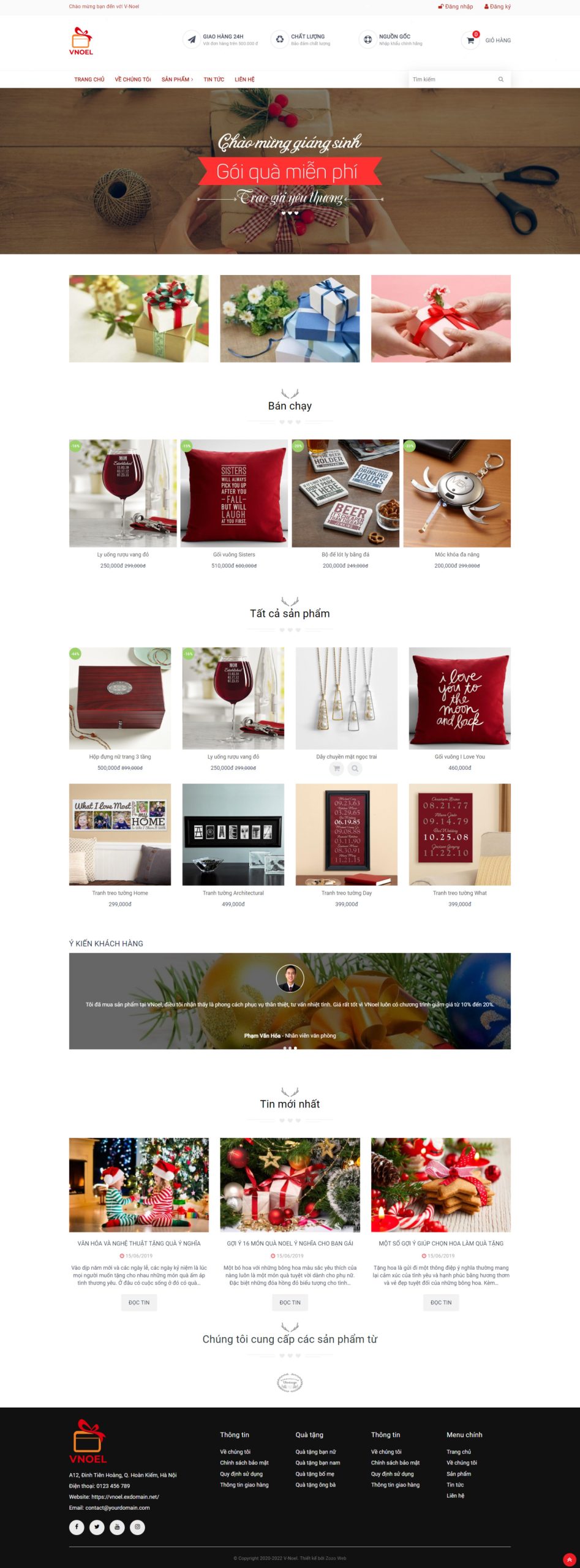 Giao diện website quà tặng tết 