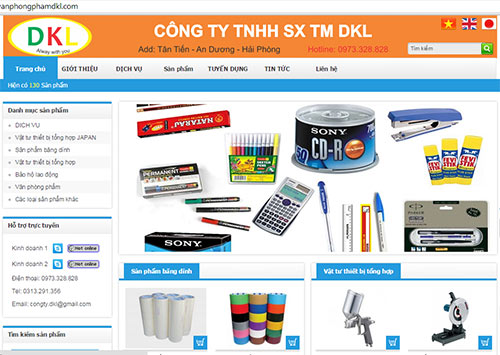 thiết kế website văn phòng phẩm