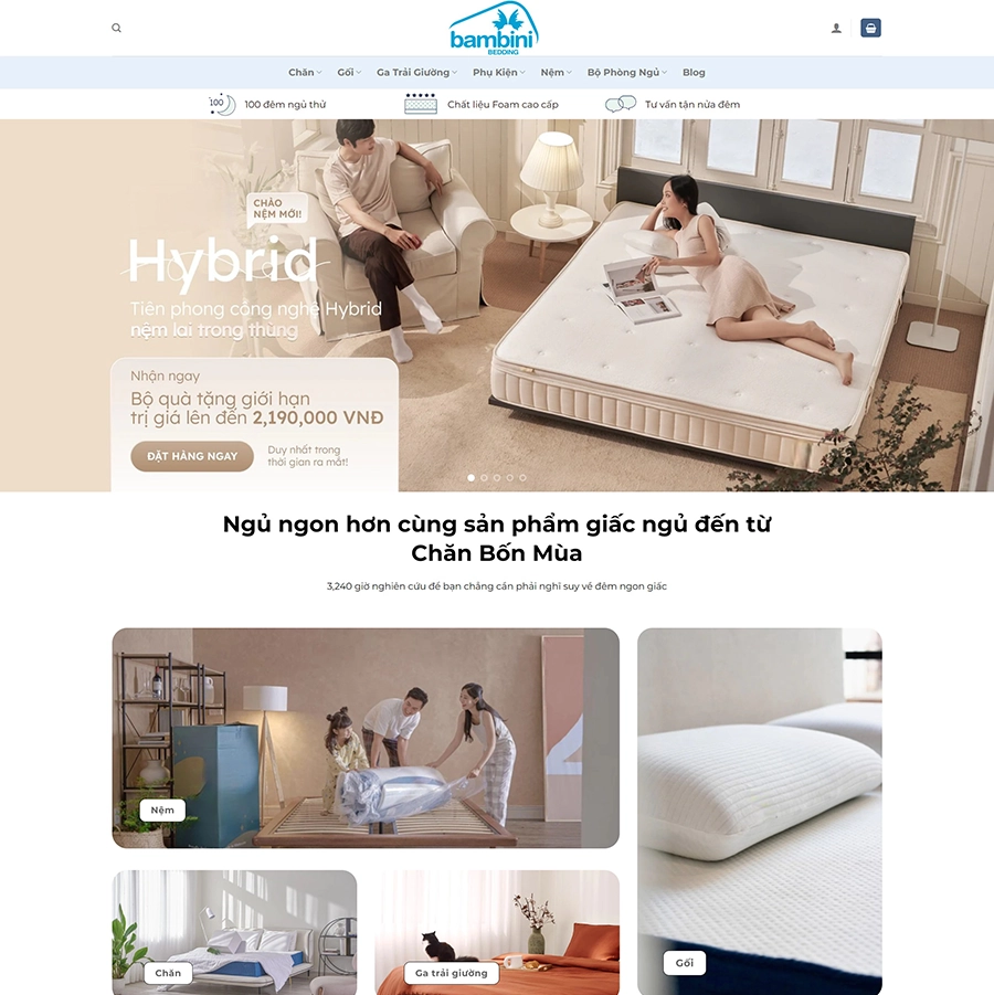 Thiết kế website chăn ga gối đệm