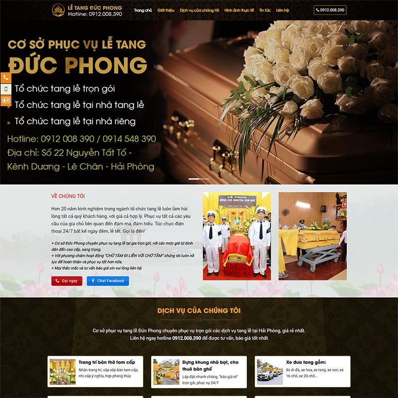 thiet ke website dich vu tang le