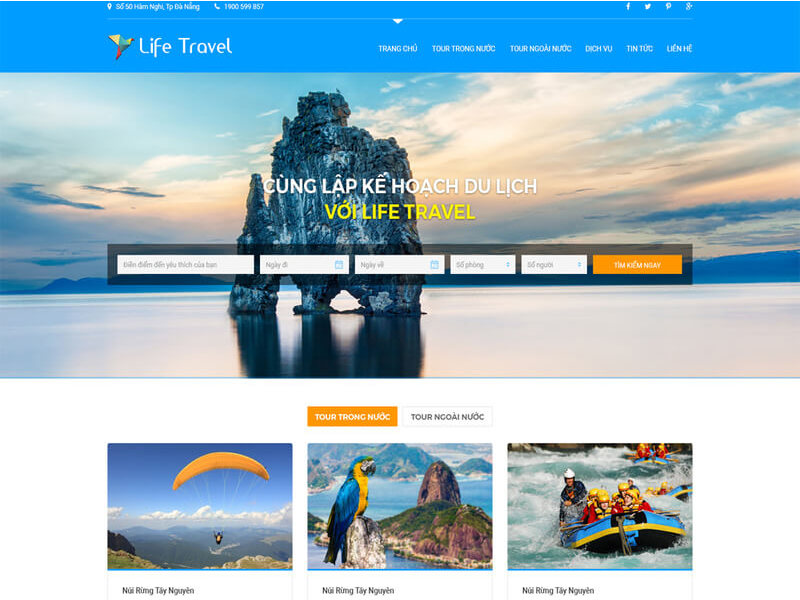 Thiết kế website du lịch - đặt tour