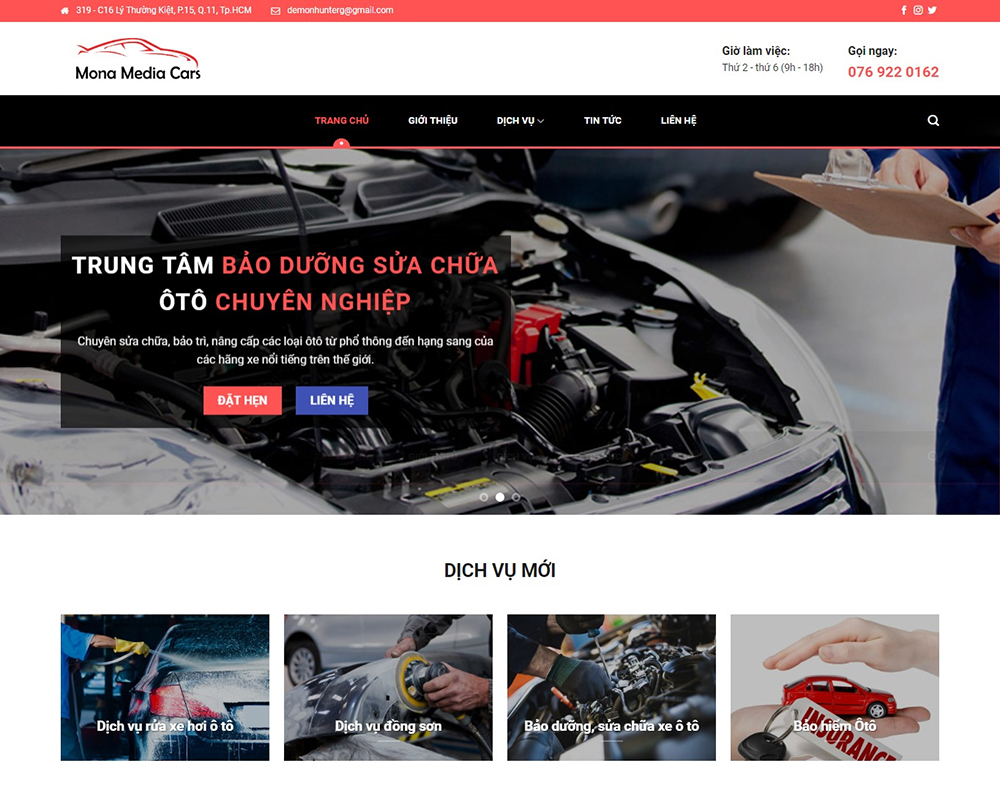 Thiết kế website gara ô tô