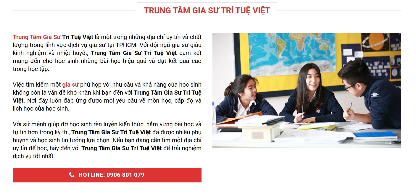 Thiết kế website trung tâm gia sư uy tín, giá rẻ