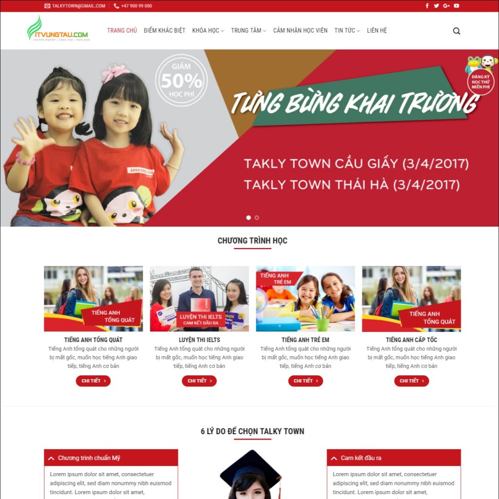 thiet ke website trung tam tieng anh 3